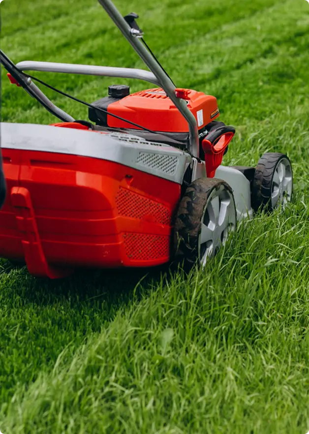 mowing lawn at redmond home